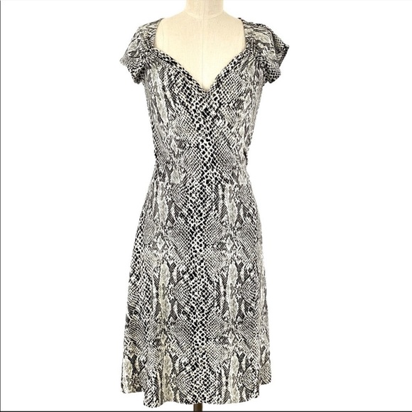 Norma Kamali Pin‎ Up Snake Print Wrap Dress in Black Size Large - Picture 1 of 6